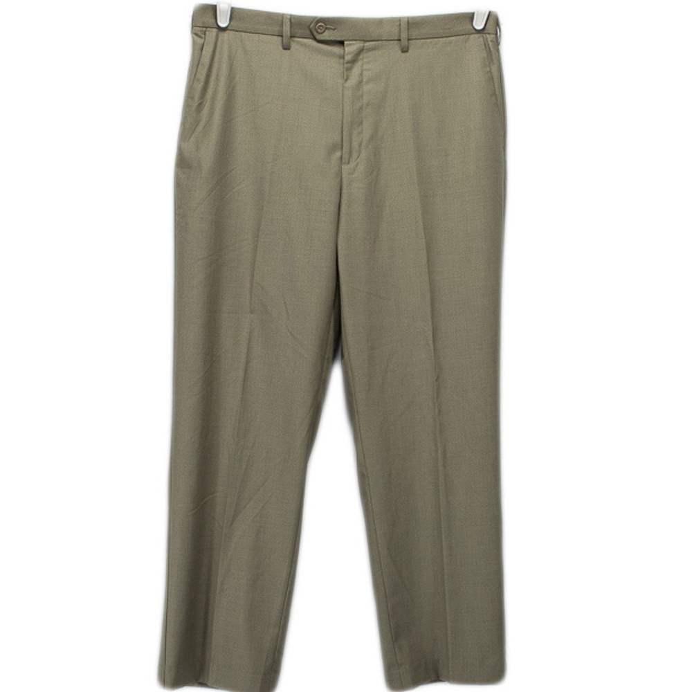 Savane Mens Dress Pants Sz 36/30 Beige Flat Front